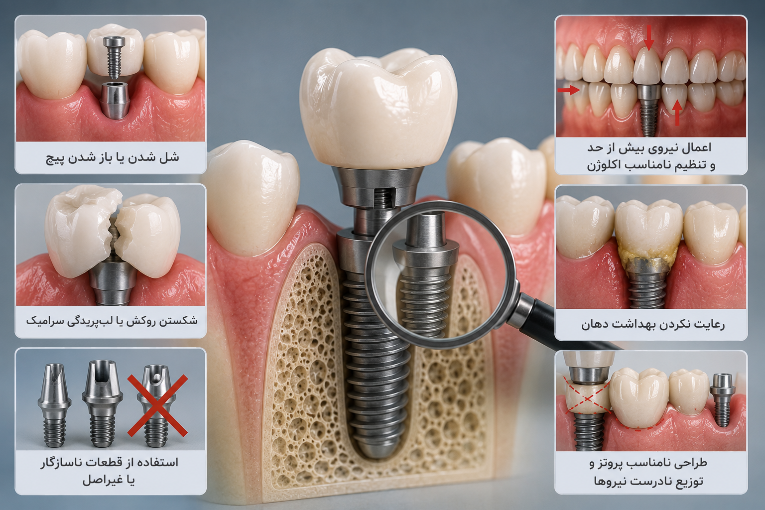 رایج‌ترین دلایل شکست پروتزی ایمپلنت